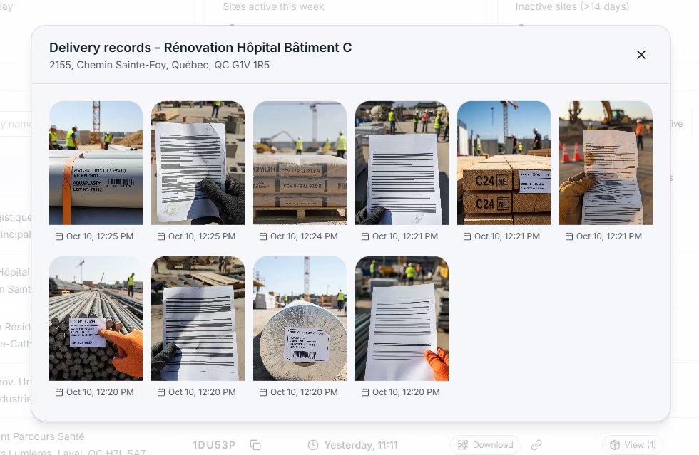 Complete delivery history